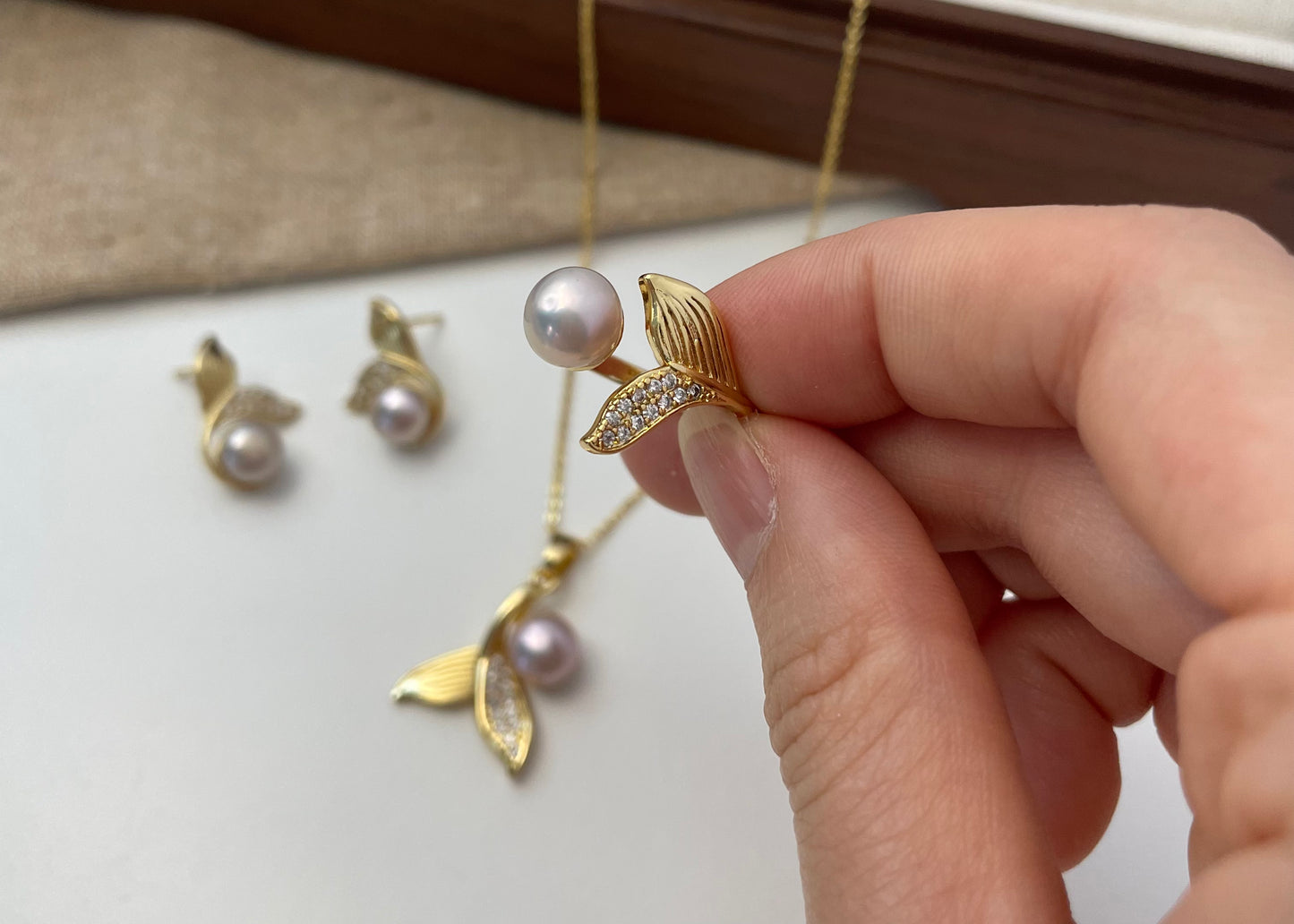 Set 32 | Elegant Mermaid Tail with Purple Pearl Jewellery Set